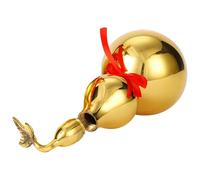 Beavorty Escultura de Calabaza de Latón 5 Pulgadas Superficie Lisa y Cubierta Abierta, Artesanía Coleccionable para Decoración de Mesa en Hogar y Oficina, Estatua de Calabaza Decorativa