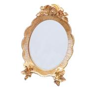 Beavorty Espejo cosmético retro con soporte 14 x 3,5 x 3,5 pulgadas compacto espejo de maquillaje vintage para el hogar y los viajes Espejo de mesa elegante