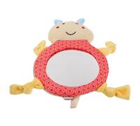 Beavorty Espejo Retrovisor para Ñiño con Sonajero de Abeja de Peluche Espejo para Asiento de Coche Orientado hacia Atrás Seguro y Divertido para Bebés Accesorios Infantiles para Coche