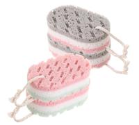 Beavorty Esponjas de Baño Exfoliantes 4 Piezas, Doble Cara para Limpieza Profunda, Espuma, Colores Mixtos -rosado y -, Esponjas Corporales Reutilizables para Ducha y Cuidado