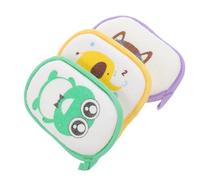 Beavorty Esponjas de Baño para Ñiño y Pequeños, Pack 3 Unidades Dibujos Animados (rana, Elefante Amarillo, Oso Gafas), Material Seguro para Piel Sensible, Exfoliantes y Color Aleatorio