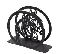 Beavorty Estante de papel de hierro negro modelo caballo para uso en hoteles, soporte de servilletas y toallero de escritorio con diseño creativo