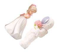 Beavorty Estatua Novios en Resina, Decoración de Boda para Mesa, Figura Romántica Compacta para Obsequio de Compromiso, Adorno Delicado para Hogar y Oficina