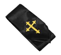 Beavorty Estola de Pastor Negra Unisex con Cruz Bordada, Estola Tradicional del Clero para Ceremonias Religiosas, Misa y Coro, Tejido Transpirable para Uso Prolongado en Eventos