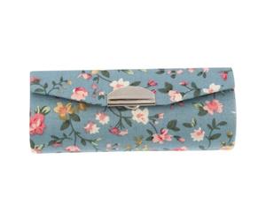Beavorty Estuche De LáPiz Labial con Espejo Azul Brocado | PortáTil Y Elegante, BotóN De Cierre, Para Tubo EstáNdar, Evita Que Se Raye, Ideal Para Bolso Y Viajes