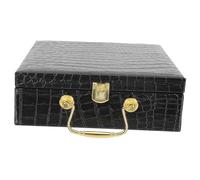 Beavorty Estuche para Cigarros Tapa Abatible y Textura De Imitación Cocodrilo, Caja Portátil De Madera 20,5x20,5x7,5 Cm Interior Eva, Resistente Al Desgaste para Almacenamiento y Viaje