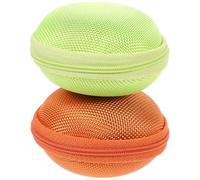 Beavorty Estuche para Frascos de Perfume y Aceites Esenciales 2 Piezas Tamaño Pequeño Portátil 7 Compartimentos de Eva Resistente para Viaje y Uso Diario en Color Verde y Naranja