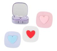 Beavorty Estuche Portátil para Lentes De Contacto Love 4 Unidades Organizador De Lentes Caja De Plástico Pequeño Soporte