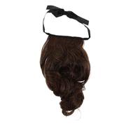 Beavorty Extensión De De Caballo Alta Elegante Cabello Humano Clip Para De Caballo Peluca De Cabello Corto Rizado Trenzado Color Marrón Claro