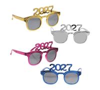 Beavorty Gafas de Plástico 2027 para Fiesta de Fin de Año, Decoración Festiva Ligera y Divertida para Celebración 4 Piezas