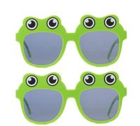 Beavorty Gafas de Sol Forma de Rana Verde, Accesorio Divertido de Fiesta Ajuste Cómodo y Material Abs, Paquete de 2 Piezas para Reuniones Playa y Disfraces