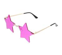 Beavorty Gafas de Sol sin Montura Forma de Estrella, Gafas Divertidas para Fiesta, Color Morado Oscuro, Montura Dorada, Accesorio para Disfraces y Eventos, un Par