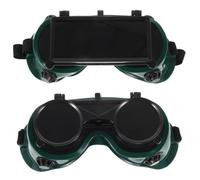 Beavorty Gafas protectoras de seguridad para soldadura industrial, 2 piezas, diseño con orificios redondos, ventilación efectiva, color verde, para soldadores en trabajos Varios estilos