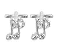 Beavorty Gemelos de Manga Masculinos Diseño de Notas Musicales, Aleación Pulida, 1 Par de Botones Decorativos para Camisa, Accesorios Versátiles para Ropa Formal y Regalos Músicos