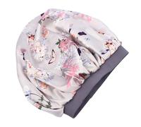 Beavorty Gorro de Satén Elástico de Imitación Seda para Dormir Que Protege el Cabello Rizado y Mantiene el Peinado, Adecuado para Mujeres y Chicas