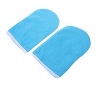 Beavorty Guantes de Parafina para Manos Spa, Mitones Térmicos Gruesos Azul con Ribete Claro, Fundas Hidratantes para Cuidado Profesional en Salón de Belleza, Cera Caliente