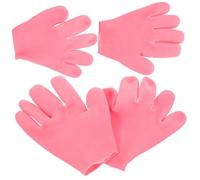 Beavorty Guantes De Silicona Hidratantes Nocturnos Para Manos Secas 2 Loción Hidratante Para Mujeres Color Rosa Perfectos Para Aliviar La Áspera y Nutrir Durante La Noche
