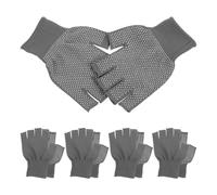 Beavorty Guantes de Trabajo sin Dedos para Hombre 5 Pares Antideslizantes de Punto Transpirables Ideales para Uso Diario, Proyectos de Construcción y Reparación de Vehículos