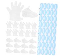 Beavorty Guantes Hidratantes Desechables y Cubrezapatos Transparentes para Pies Protección contra Grietas y Cuidado de Manos y Pies con Adhesivos Azules para Fijación Suaves y Transpirables