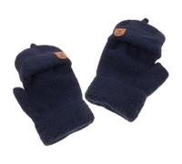 Beavorty Guantes para Clima Frío sin Dedos de Punto Cálidos Solapa Convertible, Color Azul Marino, Talla Única, Guantes de Invierno para Mujer y Hombre Uso Diario y Exterior