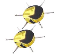 Beavorty Herramientas de Diseño y Punteado para Uñas 2 Piezas Pequeñas Mango Acrílico Negro y Amarillo para Manualidades y Escultura Artesanal