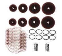 Beavorty Herramientas para Moño Kit Profesional para Peinados Ballet Moldeador de Moño Donut con Redes Invisibles Marrón para Uso Duradero y Estilo Seguro