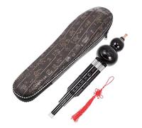 Beavorty Hulusi Tradicional C Tono para Adulto y Principiante, Instrumento de Viento Étnico de Cuproníquel y Abs, Color Negro Funda de Piel, Flauta de Cucurbitáceas de Color Aleatorio