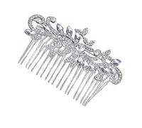 Beavorty Impresionante Peineta Para Novia Con Flores De Cristal Y Diamantes De Imitación Para El Pelo Accesorio Para La Cabeza Para Mujer Para Eventos Especiales