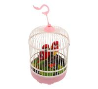 Beavorty Jaula de Pájaros Interactiva Acústica Simulación de Canto, Juguete Creativo Eléctrico de 2 Pájaros Activación por Sonido, Decoración Divertida para Hogar y Oficina