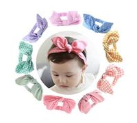 Beavorty Juego de 6 Diademas para Niña sin Arrugas Elásticas con Patrón de Lazos para El Pelo para Uso Diario Pulsera Decorativa para Fiesta