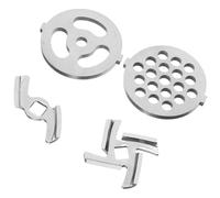 Beavorty Juego de Discos Cortadores para Picadora de Carne Eléctrica, 4 Piezas de Acero Inoxidable y Hierro, Accesorios de Repuesto para Trituradora de Carne Doméstica, Disco Perforado