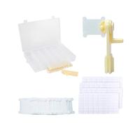 Beavorty Juego de Herramientas de Costura con Caja de Almacenamiento de Plástico, 106 Piezas con 100 Placas de Bobinado, Bobinadora Manual y Pegatinas, Organizador Compacto para Bordado,