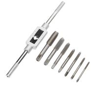 Beavorty Juego de Machos y Terrajas 8 Piezas, Tornillo de Mano Ajustable, Acero de Aleación Resistente, Kit de Roscado Métrico para Maquinaria y Muebles, Herramienta Manual para Roscar