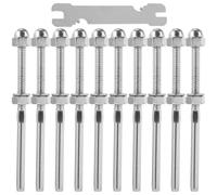 Beavorty Kit de Barandilla Terminal Roscado para Postes de Aluminio y Madera 10 Piezas de Cable de Acero Inoxidable Resistente Intemperie para Barandillas de Terraza y Escaleras
