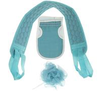 Beavorty Kit de Guantes Exfoliantes para Ducha Manoplas Exfoliantes para El Cuerpo Tiras para La Espalda Fáciles de Usar Tamaño Portátil Color Verde