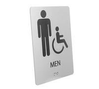 Beavorty Letrero de Aseo Braille para Baños Inclusivos Señalización para Personas con Discapacidad Placa de Aluminio Plástico Resistente