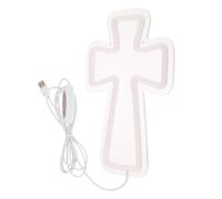 Beavorty Letrero de Neón Decorativo Cruz Cristiana 25x15 Cm Luz Cálida para Decoración Religiosa en Salas de Oración y Fiestas Espirituales, Luz de Arte de Pared Jesús, Iluminación LED