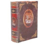 Beavorty Libro para Navidad Decoración Caja Forma de Biblia de Madera Diseño Festivo Reutilizable y Fácil de Abrir Colores Vivos Adecuado para Regalos Navideños