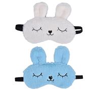 Beavorty Ligero 2 Piezas Antifaz De Conejo De Peluche Máscaras Para Los Ojos Cubre Ojos De Conejo Seda Máscara De Ojos De Animales Mezcla Antifaz Ponderado Sombra Felpa Dormir Viajar