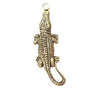 Beavorty Llavero con Dije de Animal Vintage Pequeño Cocodrilo de Latón Sólido Colgante Mini para Llaves Bolso y Equipaje Adorno Compacto y Resistente