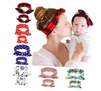 Beavorty mamá y yo turbante diadema turbantes elásticos para la cabeza banda de pelo de punto conjunto bebe diadema de bebé diademas de bebé europeo y americano Venda colocar bufanda bebita