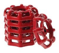 Beavorty Manijas de Grifo de Hierro Fundido Rojo, Manijas de Rueda Redondas Agujero Cuadrado 6x6 Mm, Juego de 6 Piezas para Reemplazo de Válvulas en Exteriores, Mango Metálico Resistente