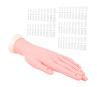 Beavorty Mano Práctica de Silicona Flexible para Manicura con Puntas de Uñas Herramienta de Entrenamiento Realista para de Uñas y Formación Profesional