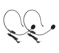 Beavorty Micrófono de Condensador Vocal Cable 2 Piezas, Auriculares Diadema Ajustable Negro, Micrófono Unidireccional para Amplificador de Voz, Presentaciones y Enseñanza Profesional
