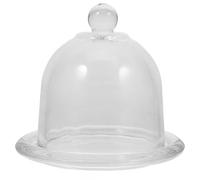 Beavorty Mini Bandeja para Postres con Tapa, Plato Pequeño de Vidrio para Pasteles y Fruta, Soporte Anti Polvo para Cocina y Comedor, Adecuado para Exhibición y Estilo Estilo Aleatorio