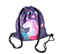 Beavorty Mochila de Unicornio Estampado Moderna Guardar Cosas Mochila Cordón para Viajes y Uso Diario Bolsa de Almacenamiento Cordón para Niñas