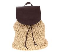 Beavorty Mochila Tejida Para Mochila Con Cordón De Estilo Para Exteriores Bolso De Rafia Para Mujer De
