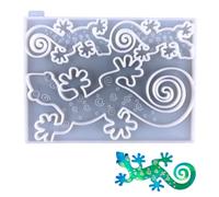 Beavorty Molde de Silicona Transparente para Bricolaje DIY Forma de Gecko Molde Flexible para Colgantes de Pared Resina Epoxi en Hogar