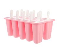 Beavorty Molde para Paletas de Hielo de Silicona Rosa, 10 Cavidades, Molde Práctico para Helados Caseros Diy, Herramienta Segura y Reutilizable para Postres Congelados en Cocina