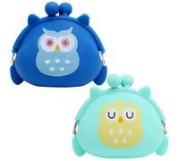 Beavorty Monedero de Silicona para Niñas Diseño de Búho, Ligero y Creativo, 2 Piezas para Organizar Monedas Escuela o Compras